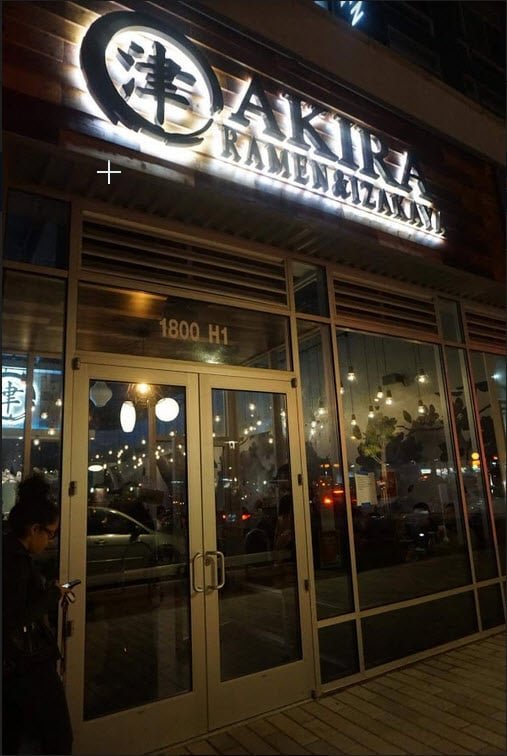 The first Akira Ramen & Izakaya at 1800 Rockville Pike in Rockville, Maryland, in 2018